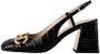 (W) Gucci Kulit Buaya Mule 'Fesyen Hitam' 708951-E5BF0-1000