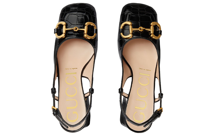 Order (W) Gucci Kulit Buaya Mule 'Black Fashion' 708951-E5BF0-1000