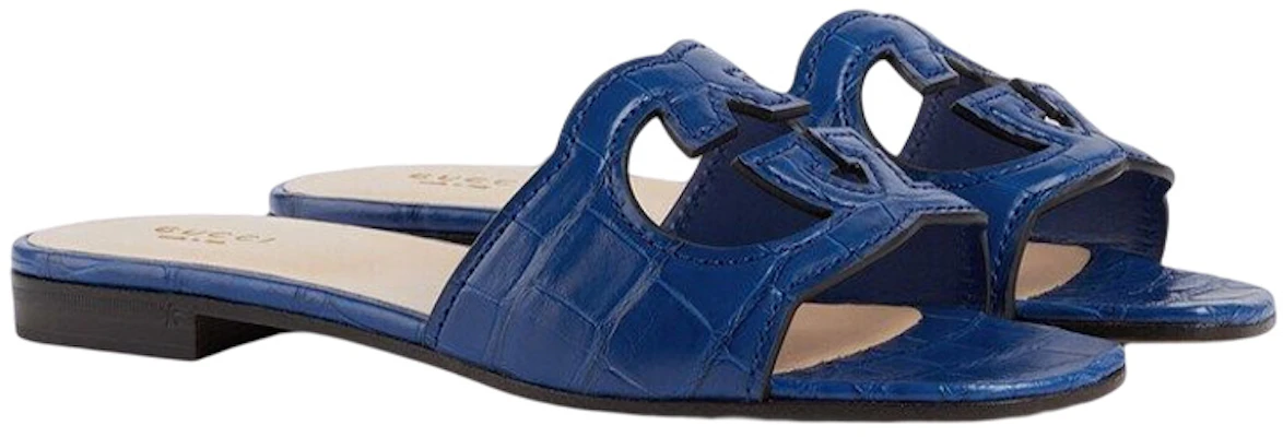 (W) Gucci Kulit Buaya Selipar Terbuka 'Blue Fashion' 694451-E5V00-4520 Order (W) Gucci Kulit Buaya Selipar Terbuka 'Blue Fashion' 694451-E5V00-4520