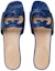 Lookbook (W) Gucci Kulit Buaya Selipar Terbuka 'Blue Fashion' 694451-E5V00-4520
