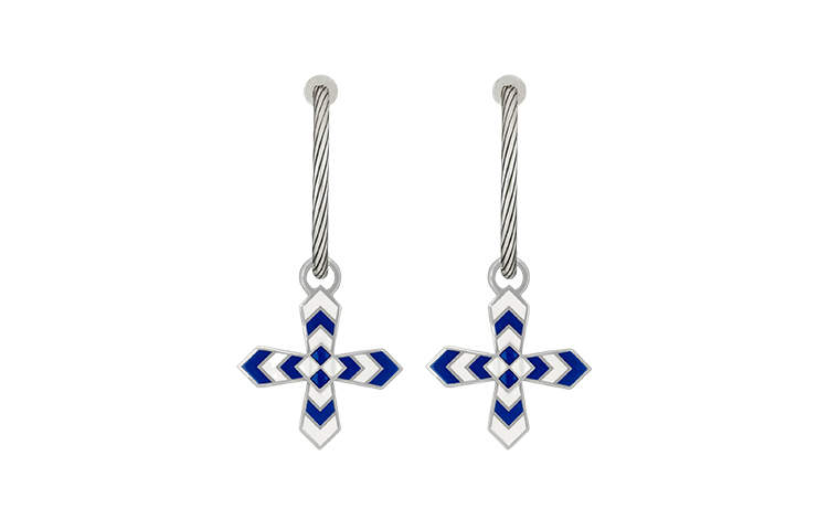 (Women) GUCCI Cross Pattern 925 Silver Earrings for Women - Fashion Jewelry. 703654-J89L0-8436 圖 2