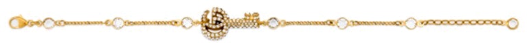 Lookbook (Women) GUCCI Crystal Double G Bracelet for Women - Gold 645623-J1D50-8062