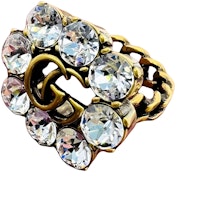 (Women) GUCCI Crystal Double G Ring Transparent 24cm Fashion Jewelry 645686-J1D50-8062 (Women) GUCCI Crystal Double G Ring Transparent 24cm Fashion Jewelry 645686-J1D50-8062