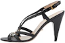 Buy (W) Gucci Kristall Interlocking G Absatzsandalen Schwarz Geflochtenes Leder 739098-BKO00-1000