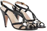 Lookbook (W) Gucci Kristall Interlocking G Absatzsandalen Schwarz Geflochtenes Leder 739098-BKO00-1000