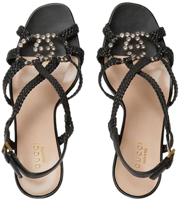 (W) Gucci Kristall Interlocking G Absatzsandalen Schwarz Geflochtenes Leder 739098-BKO00-1000 Shop (W) Gucci Kristall Interlocking G Absatzsandalen Schwarz Geflochtenes Leder 739098-BKO00-1000