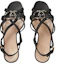 Shop (W) Gucci Kristall Interlocking G Absatzsandalen Schwarz Geflochtenes Leder 739098-BKO00-1000