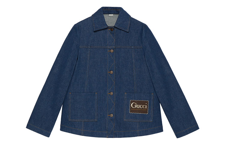 (Women) Gucci Dark Blue Denim Jacket with Collared Design 625024-XDBCY-4759