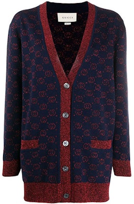 (W) Gucci 深藍色雙G圖案V領針織毛衣 605910-XKAHT-4668 Buy (W) Gucci 深藍色雙G圖案V領針織毛衣 605910-XKAHT-4668