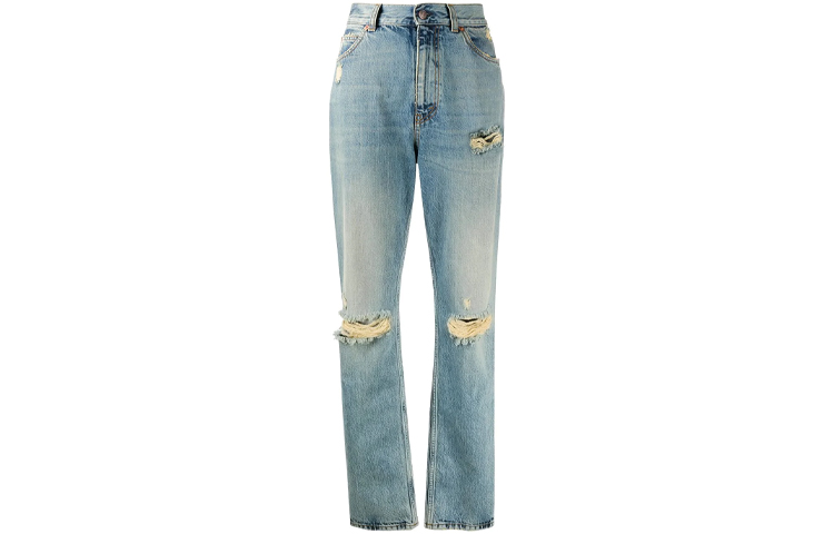 (Women) Gucci Distressed Ripped Casual Jeans Blue 638044-XDBFI-4011