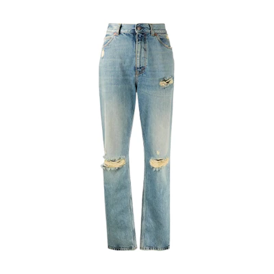 (Women) Gucci Distressed Ripped Casual Jeans Blue 638044-XDBFI-4011