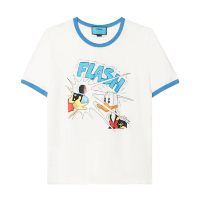 (Women) Gucci Donald Duck Print Vintage Ivory Crewneck Tee 645302-XJC8W-9791