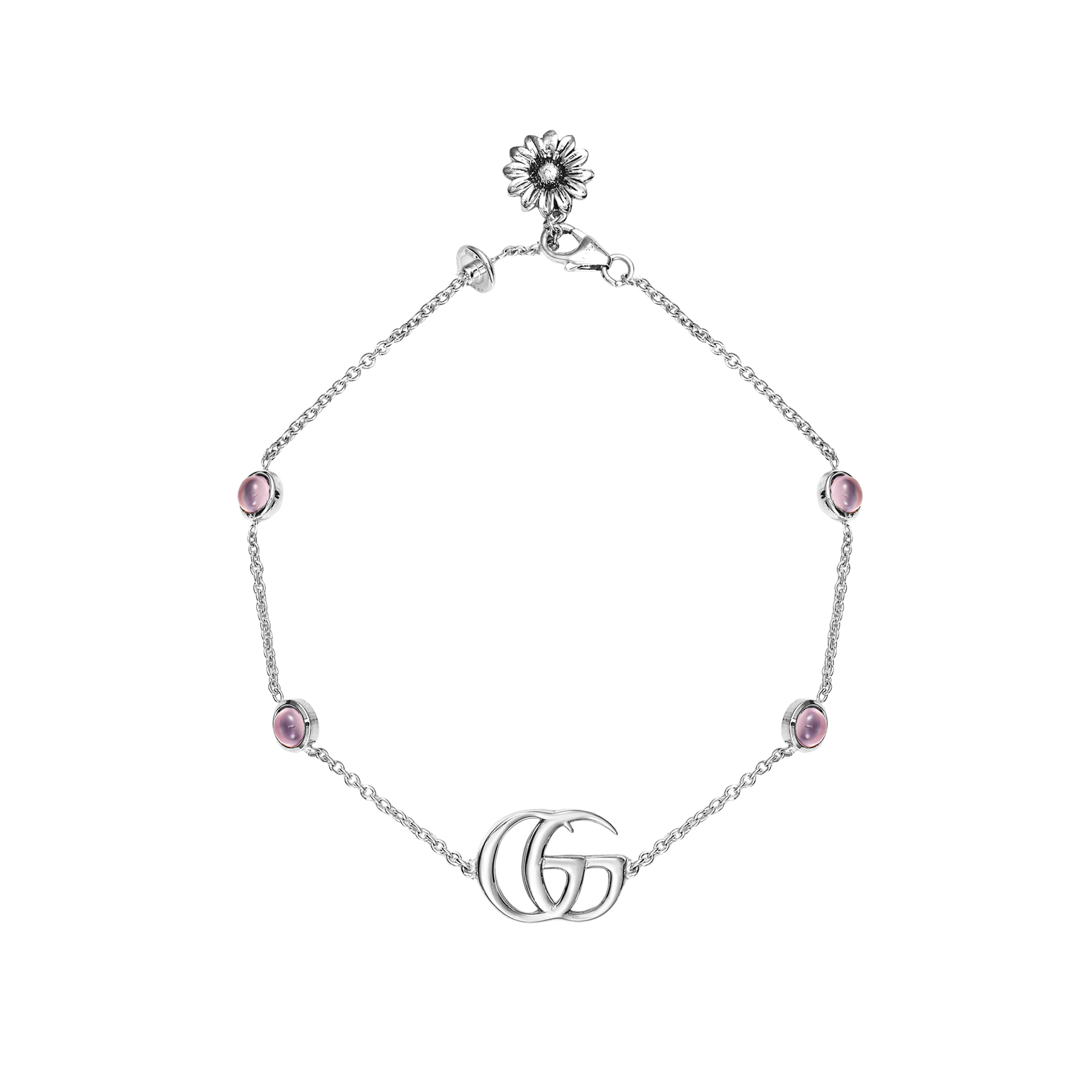 (Women) GUCCI Double G 925 Sterling Silver Bracelet for Women. YBA527393002