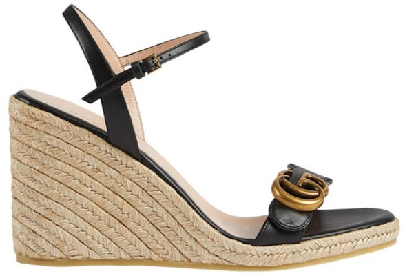 (W) Gucci Double G 95mm Platform Espadrille Kulit Hitam 646311-A3N00-1000 Order (W) Gucci Double G 95mm Platform Espadrille Kulit Hitam 646311-A3N00-1000