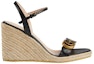 Order (W) Gucci Double G 95mm Platform Espadrille Kulit Hitam 646311-A3N00-1000