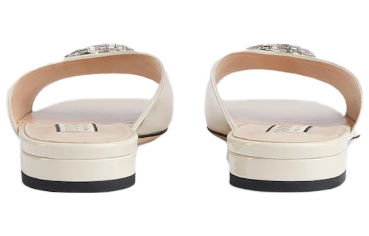 Shop (Women) Gucci Double G 'Beige Leather Slide' 771586-BNC00-9522