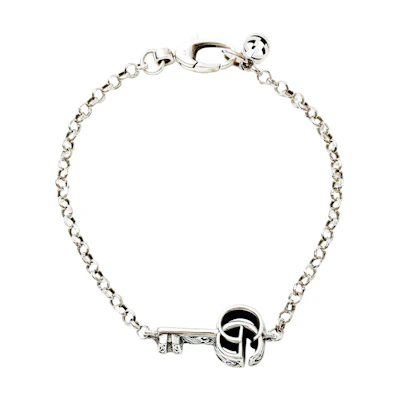 (Women) GUCCI Double G Aged 925 Silver Bracelet Silver 632207-J8400-0701