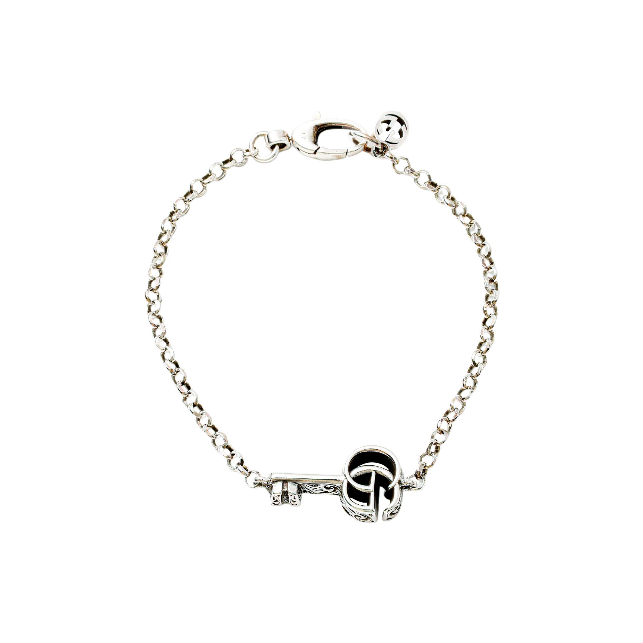 Order (W) GUCCI Pulsera de Plata 925 Doble G Envejecida Plata. 632207-J8400-0701