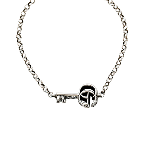 Lookbook (W) GUCCI Pulsera de Plata 925 Doble G Envejecida Plata. 632207-J8400-0701