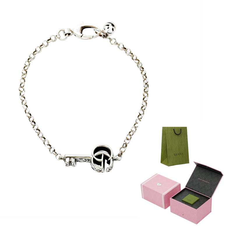 Details for (W) GUCCI Pulsera de Plata 925 Doble G Envejecida Plata. 632207-J8400-0701