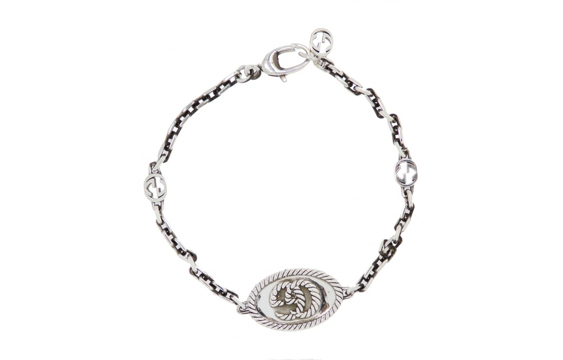 Order (W) Kalung Wanita GUCCI Double G Perak 925 Antik. 627749-J8400-0701