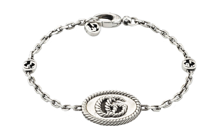 Lookbook (W) Kalung Wanita GUCCI Double G Perak 925 Antik. 627749-J8400-0701