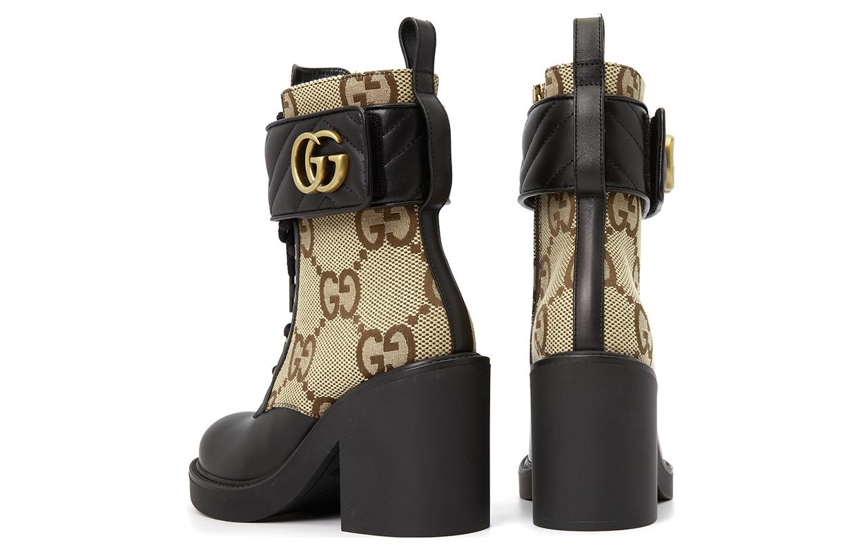 Shop (W) Stivale alla Caviglia Gucci Double G ''Camel Ebony'' 719849-AABD0-1183