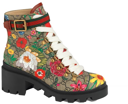 (Women) Gucci Double g Ankle Boots Flowers Embroidered 602184-HT510-8494 Order (Women) Gucci Double g Ankle Boots Flowers Embroidered 602184-HT510-8494