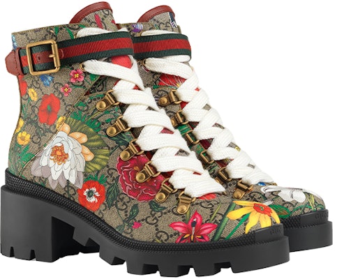 (Women) Gucci Double g Ankle Boots Flowers Embroidered 602184-HT510-8494 Lookbook (Women) Gucci Double g Ankle Boots Flowers Embroidered 602184-HT510-8494