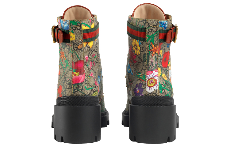 Purchase GUCCI 古馳 雙G 女款 踝靴 花卉刺繡