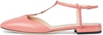 (W) Gucci Double G Ballet Flats Kulit Merah Jambu 754136-BKO00-6701