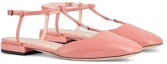 Order (W) Gucci Double G Ballet Flats Kulit Merah Jambu 754136-BKO00-6701