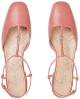 Shop GUCCI古馳 皮革 搭扣圓頭時尚 女士休閒單鞋 女款 粉色