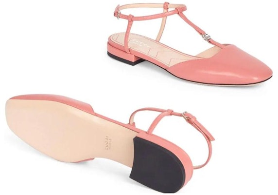 (W) Gucci Double G Sepatu Datar Balet Kulit Merah Muda 754136-BKO00-6701 Purchase (W) Gucci Double G Sepatu Datar Balet Kulit Merah Muda 754136-BKO00-6701