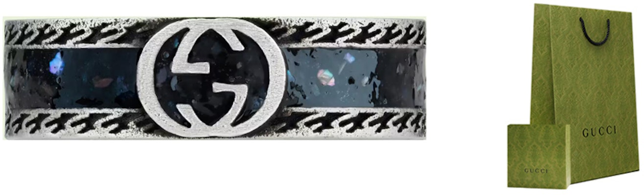 (W) 구찌 더블 G 블랙 빈티지 925 실버 반지 여성용 645573-J8410-1064 Shop (W) 구찌 더블 G 블랙 빈티지 925 실버 반지 여성용 645573-J8410-1064