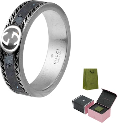 (W) 구찌 더블 G 블랙 빈티지 925 실버 반지 여성용 645573-J8410-1064 Details for (W) 구찌 더블 G 블랙 빈티지 925 실버 반지 여성용 645573-J8410-1064