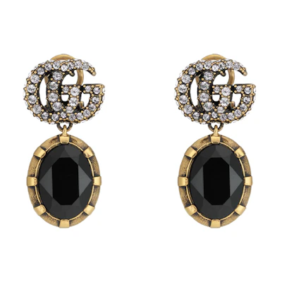 (Women) GUCCI Double G Black Fashion Earrings for Women 629659-I4769-8061