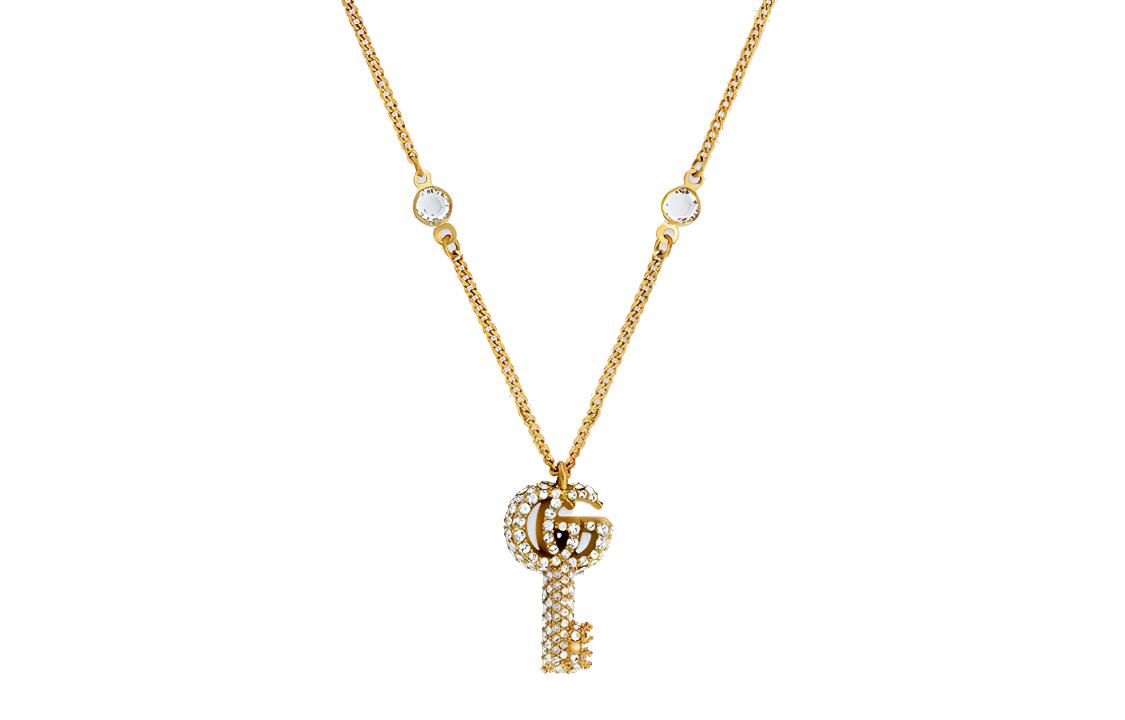 (Women) GUCCI Double G Brass Key Necklace for Women 645620J1D508062