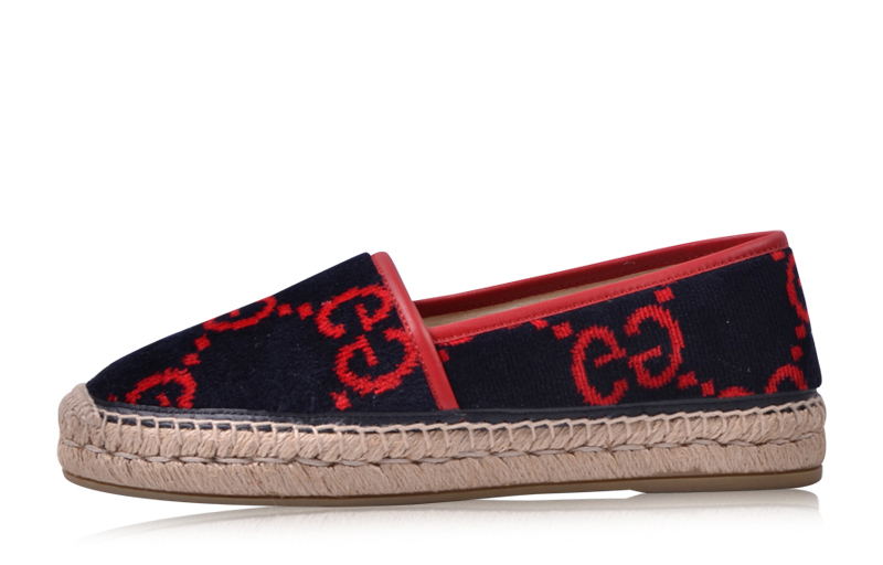 (Women) Gucci GUCC Espadrilles Terry Cloth GG Monogram 'Blue Red' 580877-HMM10-4094