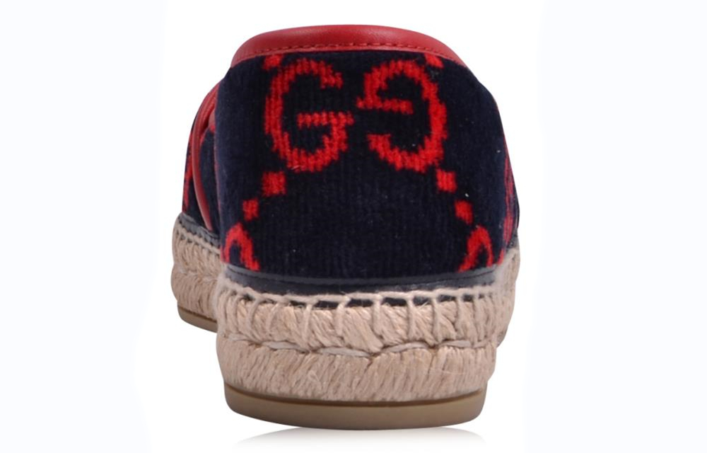 Purchase (W) グッチ GG柄 テリークロス エスパドリーユ (青×赤) 580877-HMM10-4094