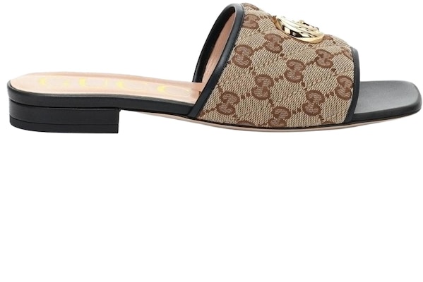 (Women) Gucci Double g Canvas Slippers Ebony 619893-KQWM0-9765 Order (Women) Gucci Double g Canvas Slippers Ebony 619893-KQWM0-9765
