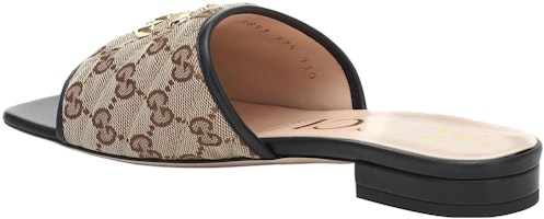 GUCCI古馳 雙G絎縫帆布 時尚涼拖 女款 烏木色 Shop GUCCI古馳 雙G絎縫帆布 時尚涼拖 女款 烏木色