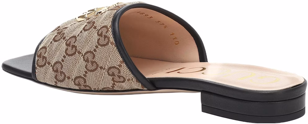(Women) Gucci Double g Canvas Slippers Ebony 619893-KQWM0-9765 Shop (Women) Gucci Double g Canvas Slippers Ebony 619893-KQWM0-9765