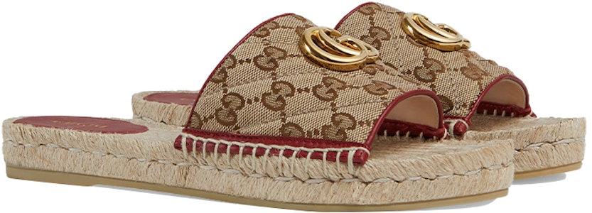(W) Gucci Zapatillas Moda Ébano Tejidas en Paja con Doble G de Canvas 620120-KQWM0-9761 Lookbook (W) Gucci Zapatillas Moda Ébano Tejidas en Paja con Doble G de Canvas 620120-KQWM0-9761