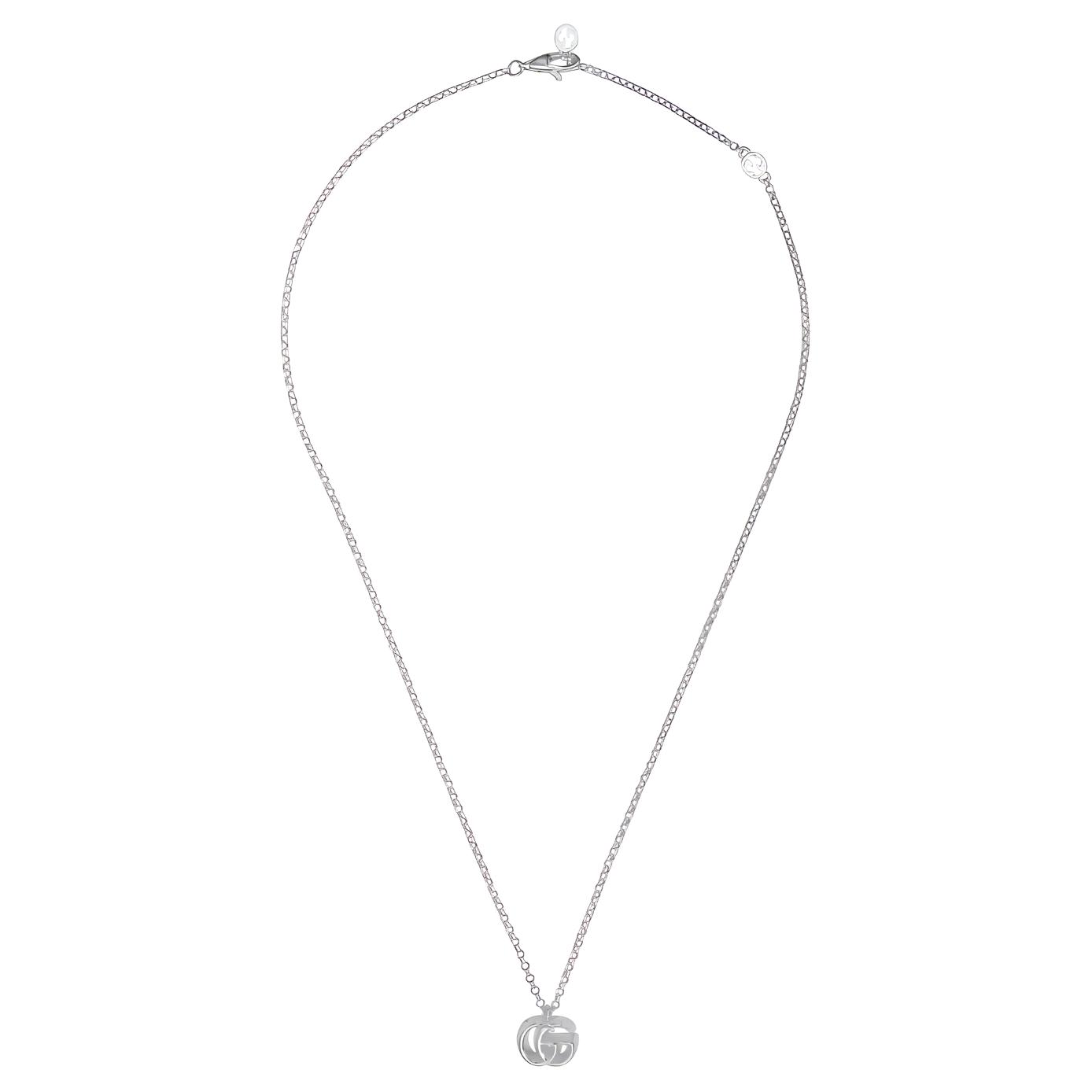 (Women) GUCCI Double G Charm 925 Silver Necklace for Women - Silver. 770724-J8400-8106
