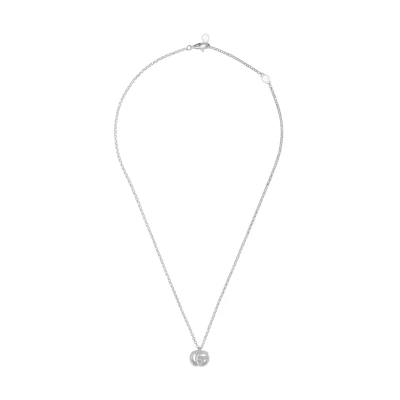 (Women) GUCCI Double G Charm 925 Silver Necklace for Women - Silver. 770724-J8400-8106