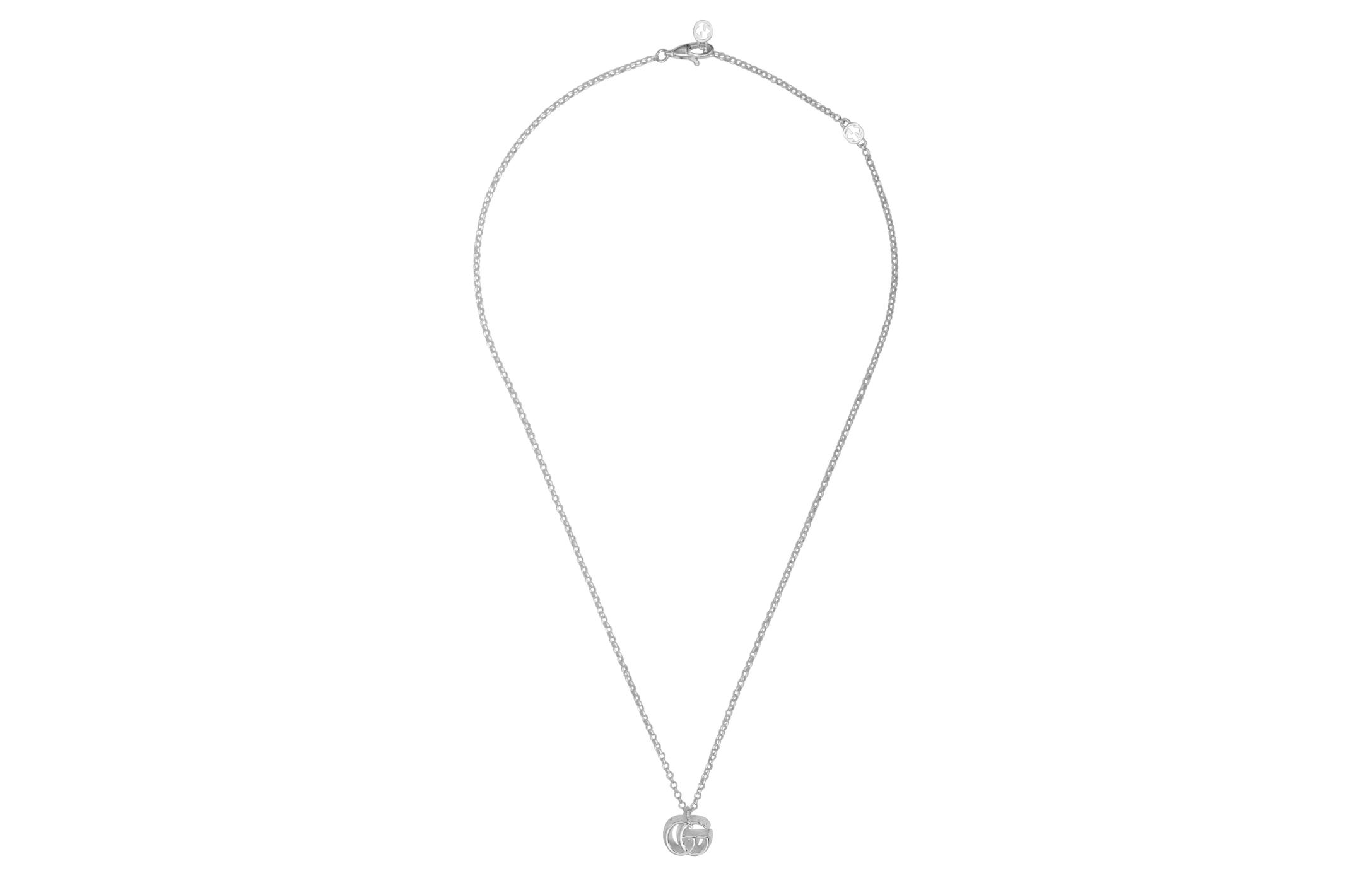 (Women) GUCCI Double G Charm 925 Silver Necklace for Women - Silver. 770724-J8400-8106 圖 2