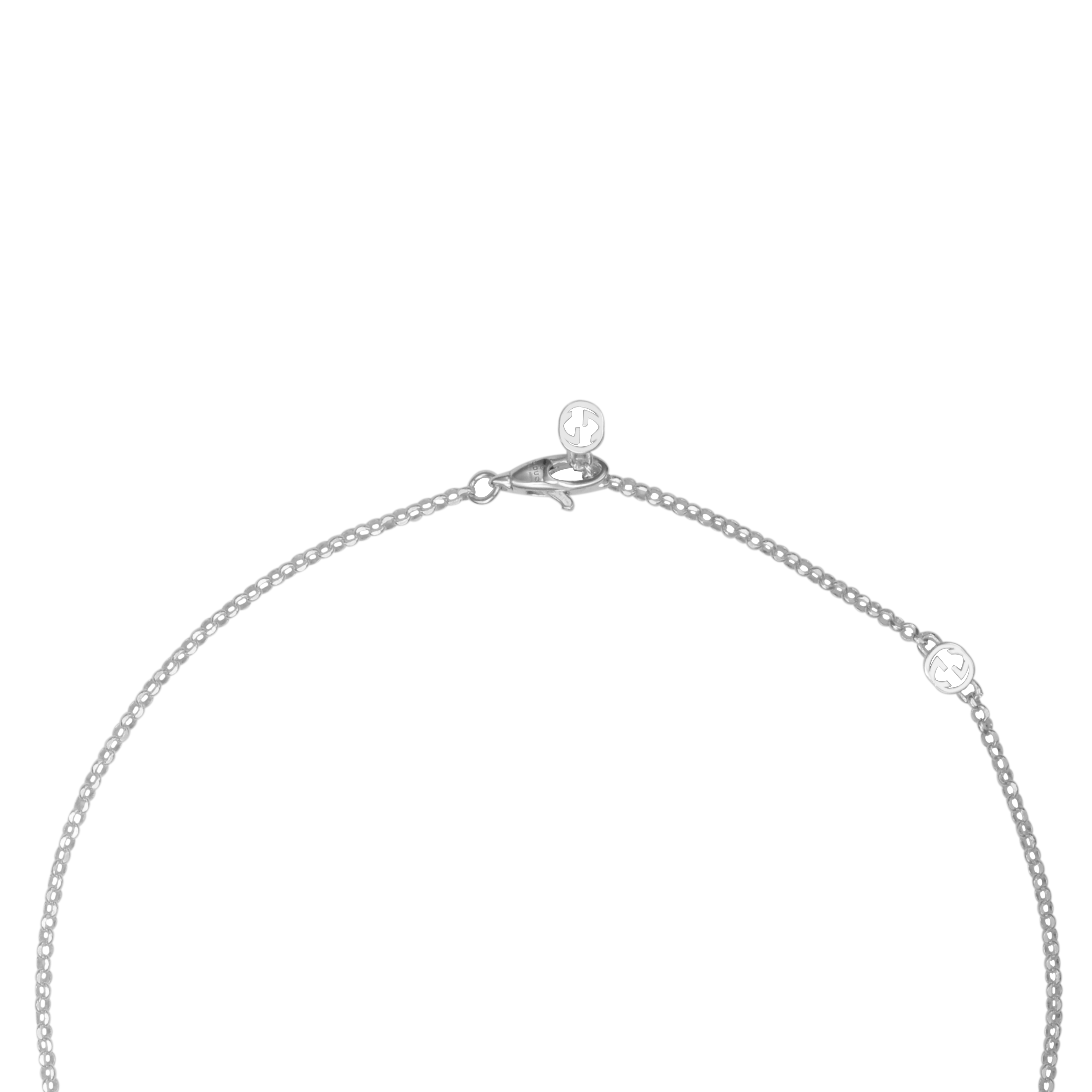 (Women) GUCCI Double G Charm 925 Silver Necklace for Women - Silver. 770724-J8400-8106 圖 3