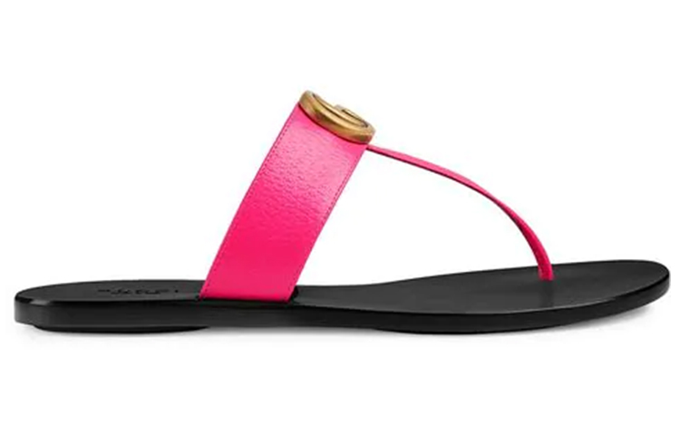 Order (W) Gucci Sandal Jepit Kulit Sapi Double G Phosphor 497444-0ZP00-5616