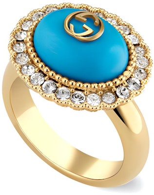 (W) GUCCI Cincin Logam Kristal Double G Wanita - Perhiasan Fashion Biru. 753903-I9875-8519 Buy (W) GUCCI Cincin Logam Kristal Double G Wanita - Perhiasan Fashion Biru. 753903-I9875-8519